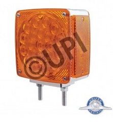45 LED Double Stud Double Face Turn Signal Light (Driver) - Amber & Red LED/Amber & Red Lens