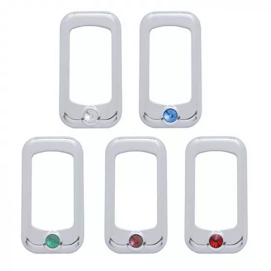Chrome Plastic Rocker Switch Trim with Crystal Diamond