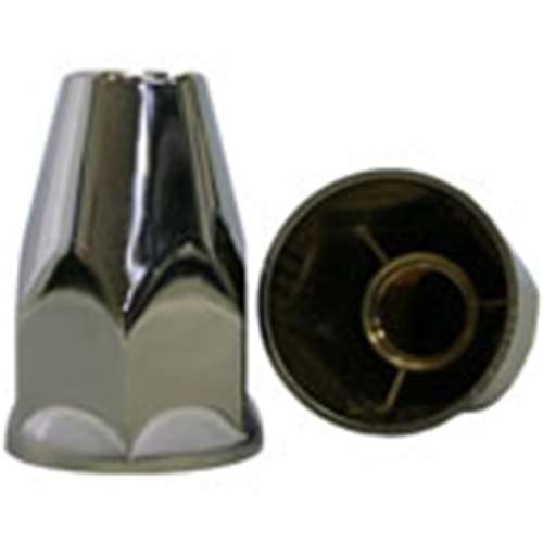 3/8" OR 10MM X 9/16" POINTED ROUND CHROME PLASTIC NUT COVER