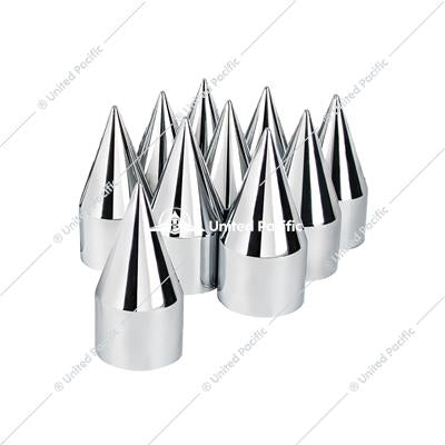 1-1/2" x 4-1/8" Chrome Plastic Spike Nut Covers - Push-On (10-Pack)