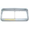 Sequential LED Rectangular Dual Headlight Bezel w/ Visor (Passenger) - Amber LED/Clear Lens