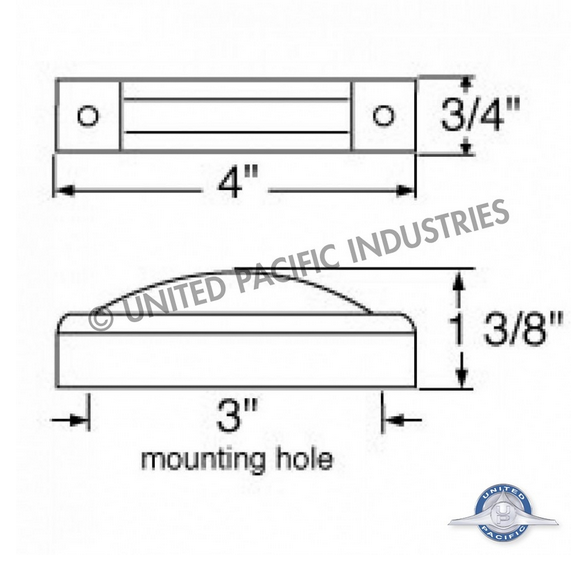 7 LED Rectangular Light (Clearance/Marker) - Amber LED/Amber Lens