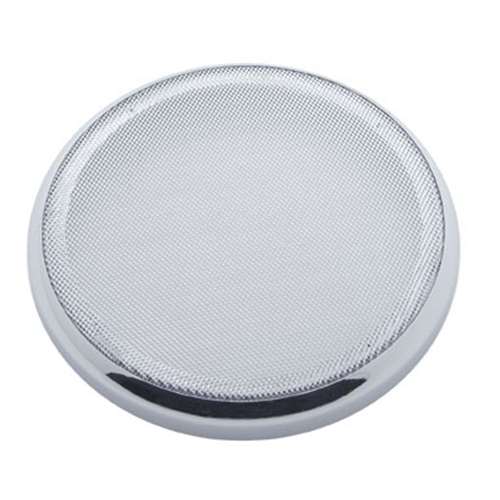 Chrome 7-1/4" Round Speaker Cover For Various Peterbilt Models, Snap-On