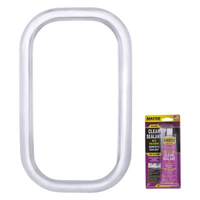Chrome Exterior View Window Trim For Freightliner Classic (1989-2010) - Includes Adhesive