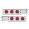 2-1/2" Bolt Pattern SS Spring Loaded Bar With 6X 4" 7 LED Lights & Visors -Red LED & Lens
