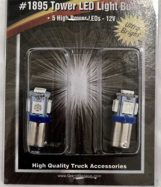 #1895 BLUE 5-LED HIGH POWER TOWER STYLE BULBS, 12V, PAIR