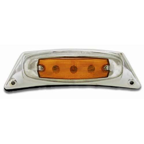 CHROME ALUMINUM FENDER BRACKET W/AMBER LIGHT