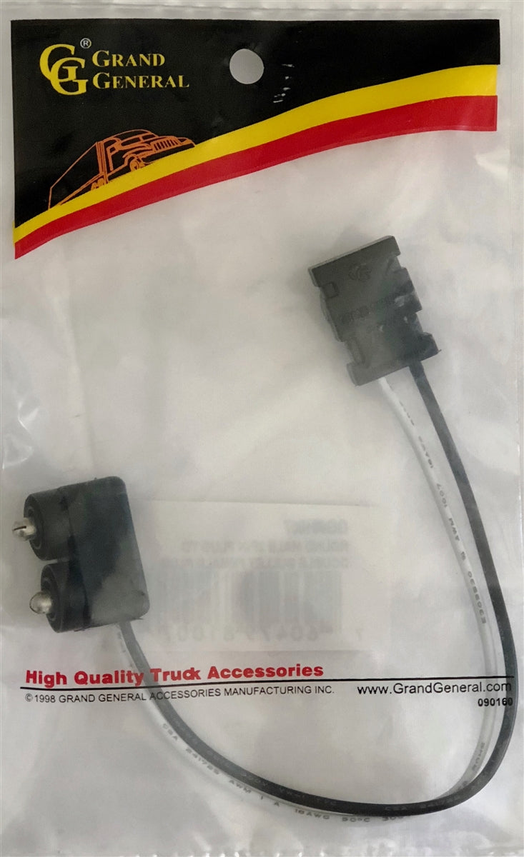 ROUND MALE 2-PIN TO 2-PRONG LIGHT PLUG ADAPTER