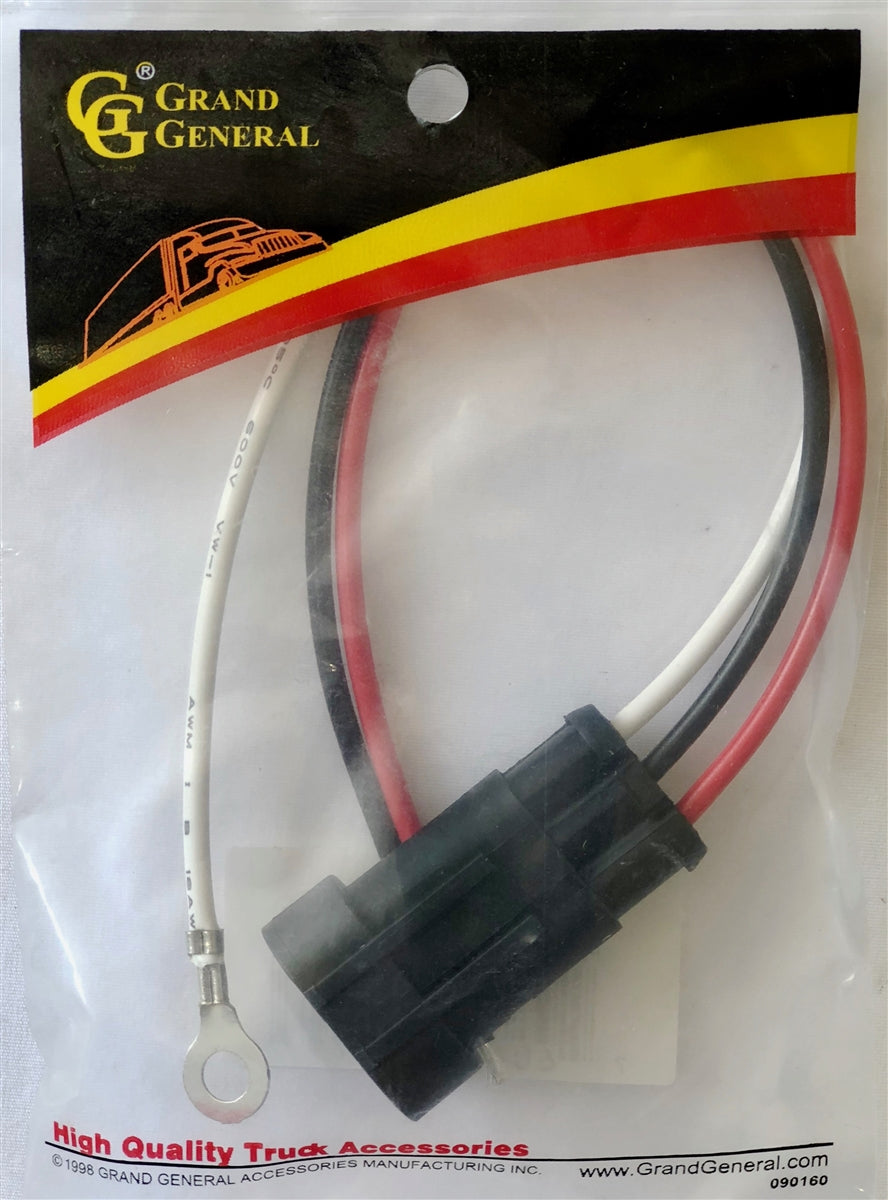 MALE 3PIN WEATHERPACK LIGHT PLUG, 8INCH LEAD