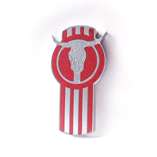Kenworth Bulll Shape Emblem Chrome/ Metal Red (481)