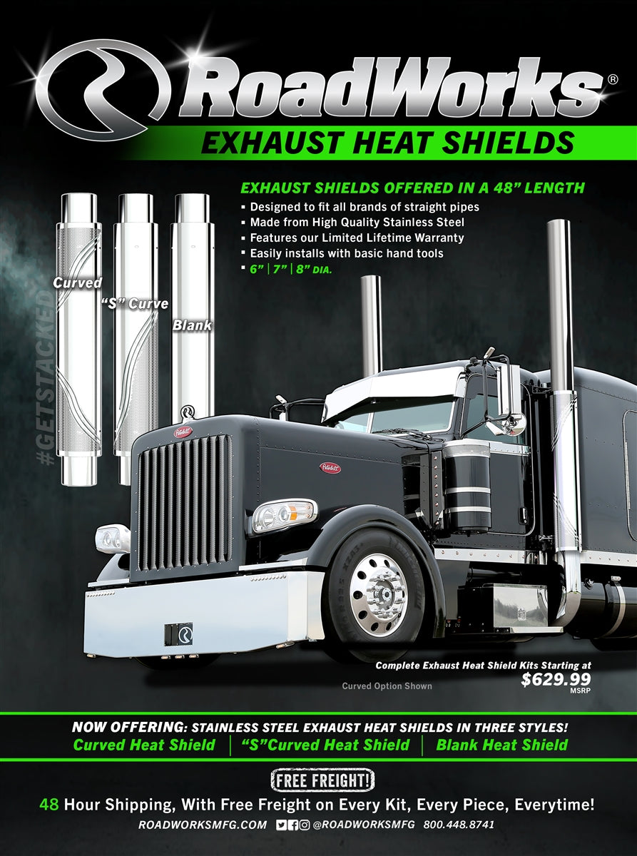 Stainless Steel 6" S CURVED heat shield kit/pair with clamps
