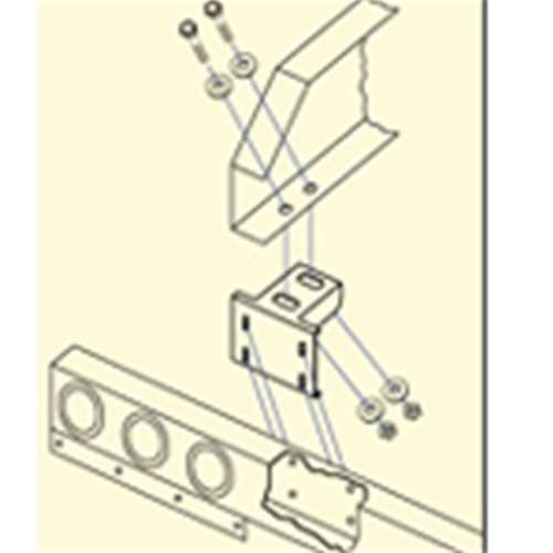 1 PC REAR BAR BELOW FRAME BKT KIT (2PC/HW) (PWDR COAT BLACK)