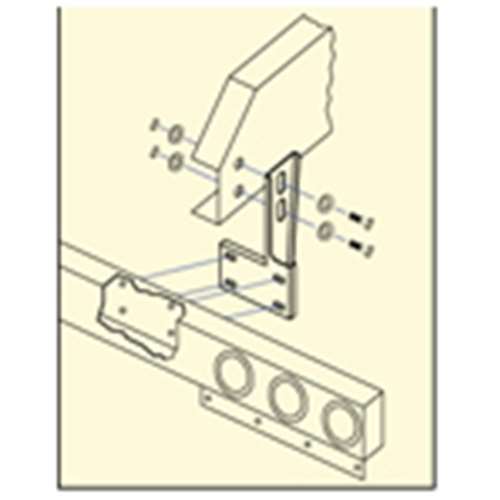 1 PC REAR BAR SIDE FRAME MOUNT BKT KIT(2PC/HW)(P-COAT BLACK)