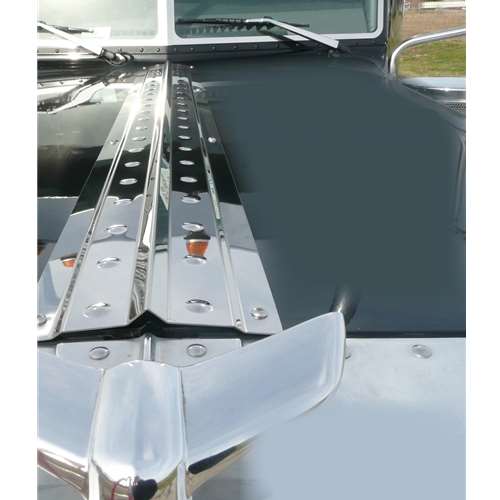 PB 389 CENTER HOOD TRIM WIDE BOLT MOUNT WITH DIMPLES