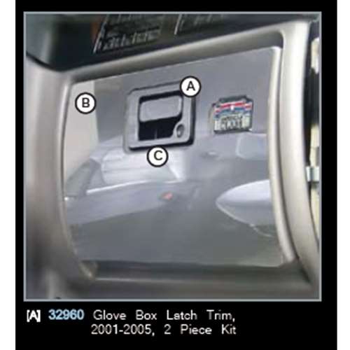 PB GLOVE BOX LATCH TRIMS (2 PC), 2001-2005