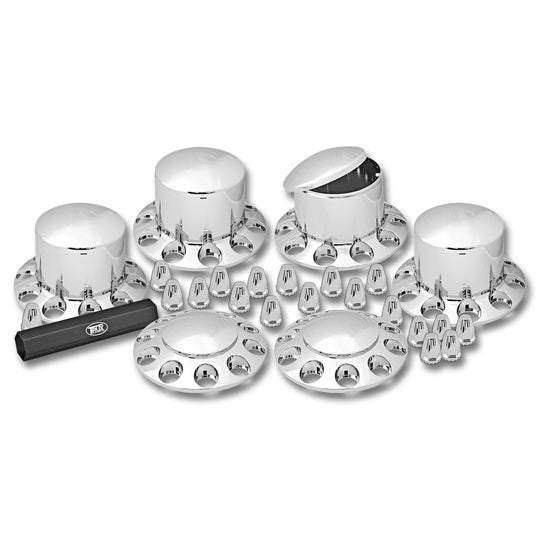 COMPLETE CHROME ABS PLASTIC AXLE & NUT COVER KIT