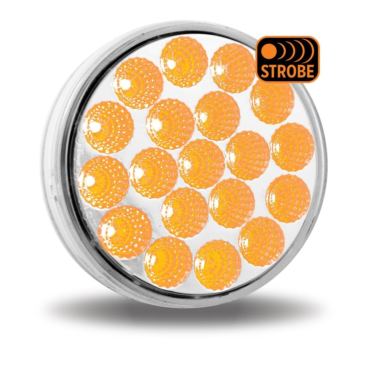 4" DUAL REVOLUTION RED STOP, TURN & TAIL TO AMBER STROBE LED LIGHT