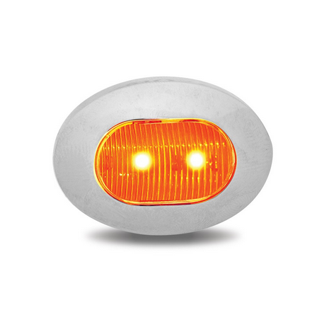 3/4" OVAL DUAL REVOLUTION AMBER MARKER TO BLUE AUXILIARY LED LIGHT
