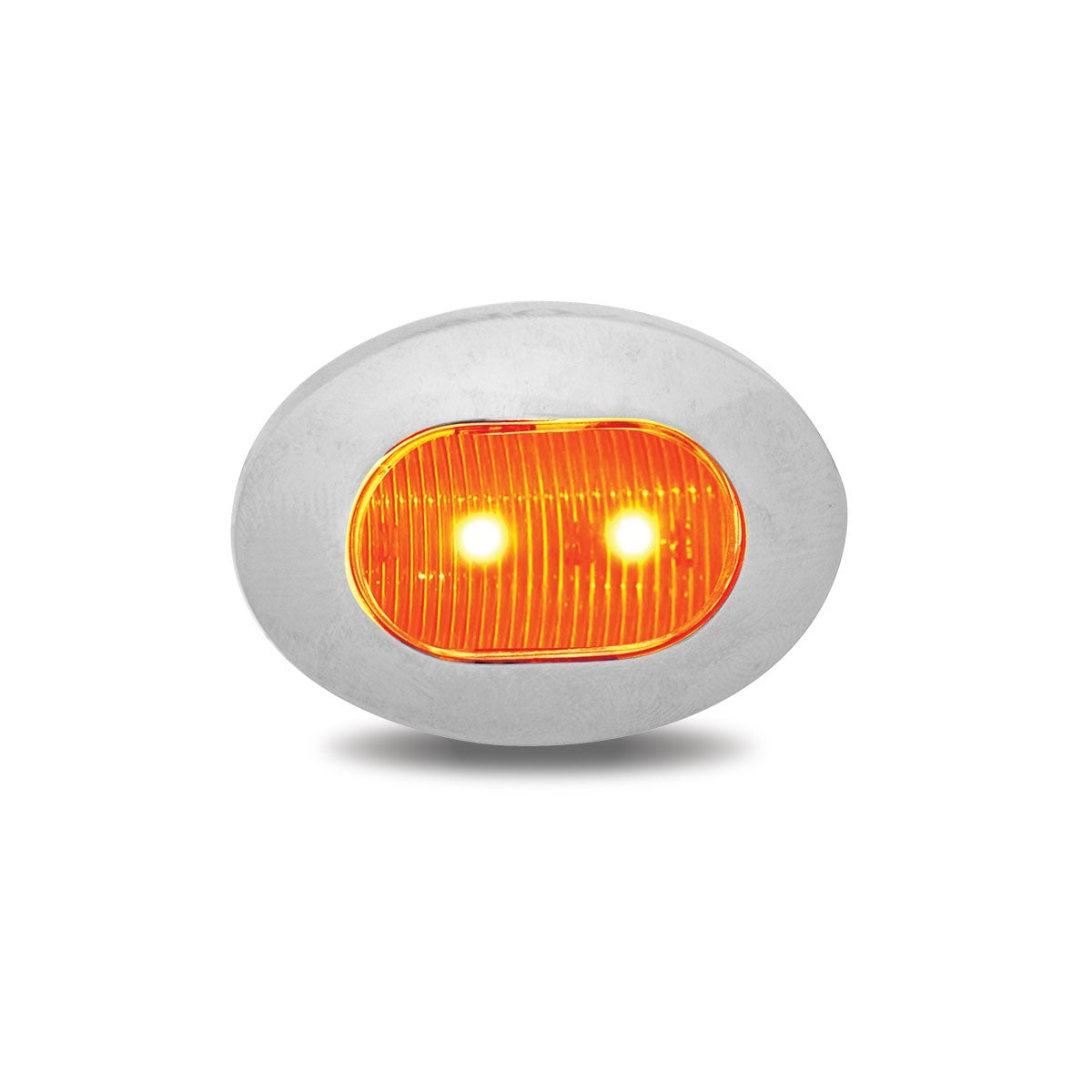 3/4" OVAL DUAL REVOLUTION AMBER MARKER TO WHITE AUXILIARY LED LIGHT