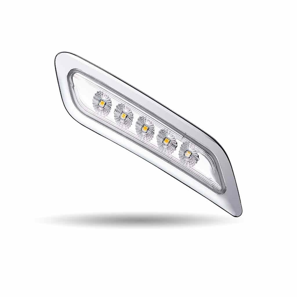 PETERBILT DUAL REVOLUTION AMBER TURN & MARKER TO PURPLE AUXILIARY LED DOOR LIGHT - PASSENGER SIDE