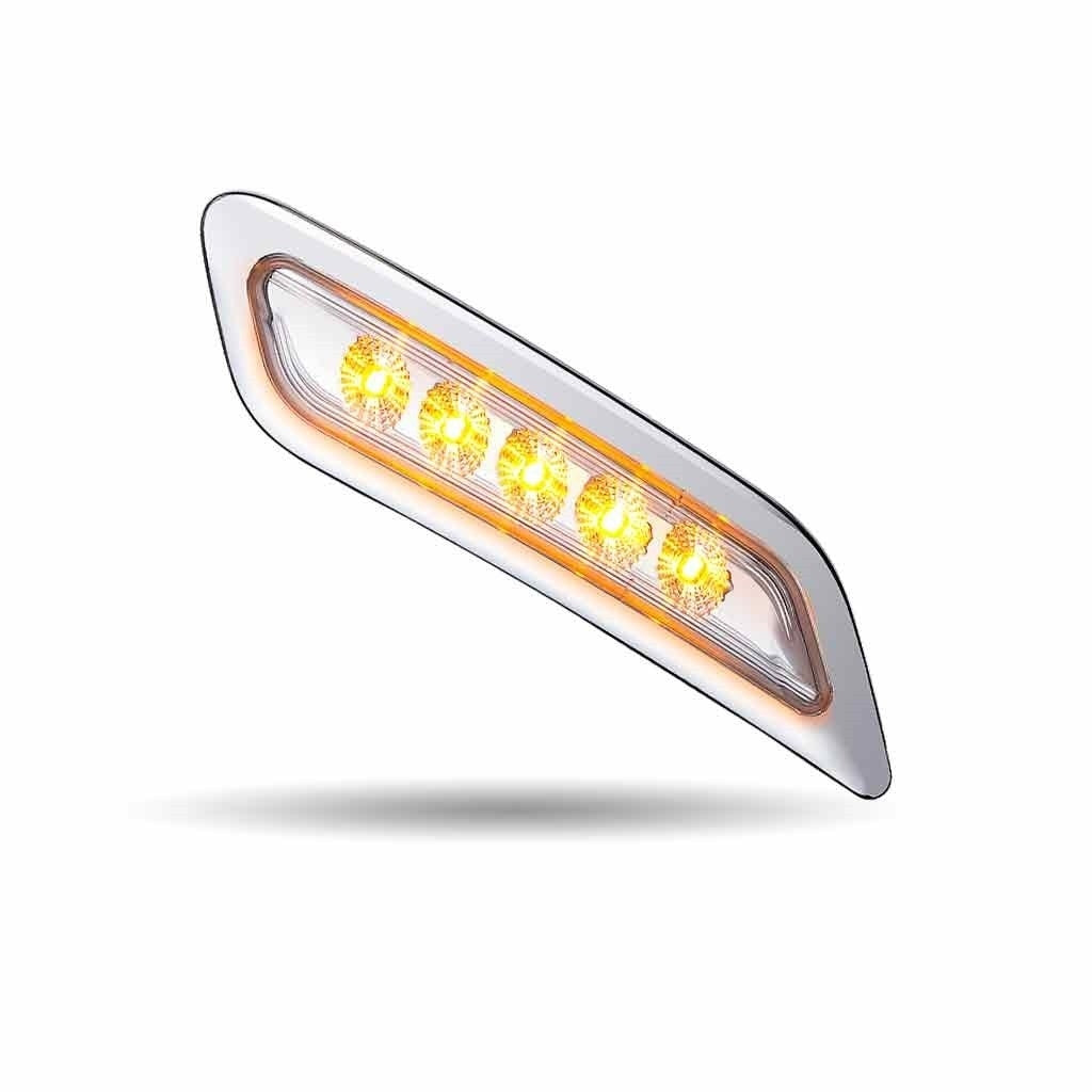 PETERBILT DUAL REVOLUTION AMBER TURN & MARKER TO PURPLE AUXILIARY LED DOOR LIGHT - PASSENGER SIDE