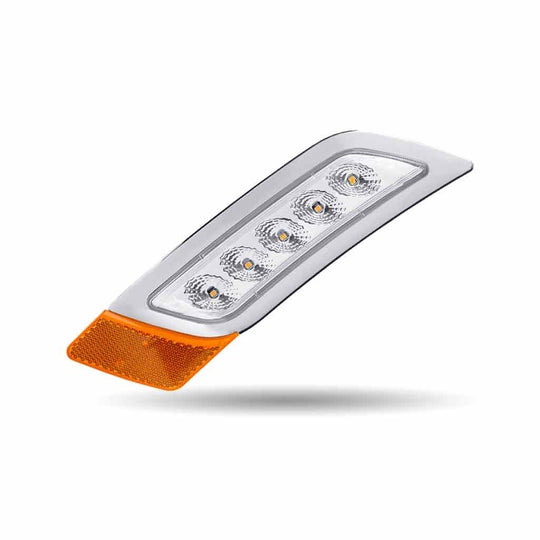 PETERBILT DUAL REVOLUTION AMBER TURN & MARKER TO PURPLE AUXILIARY FENDER LED LIGHT - PASSENGER SIDE