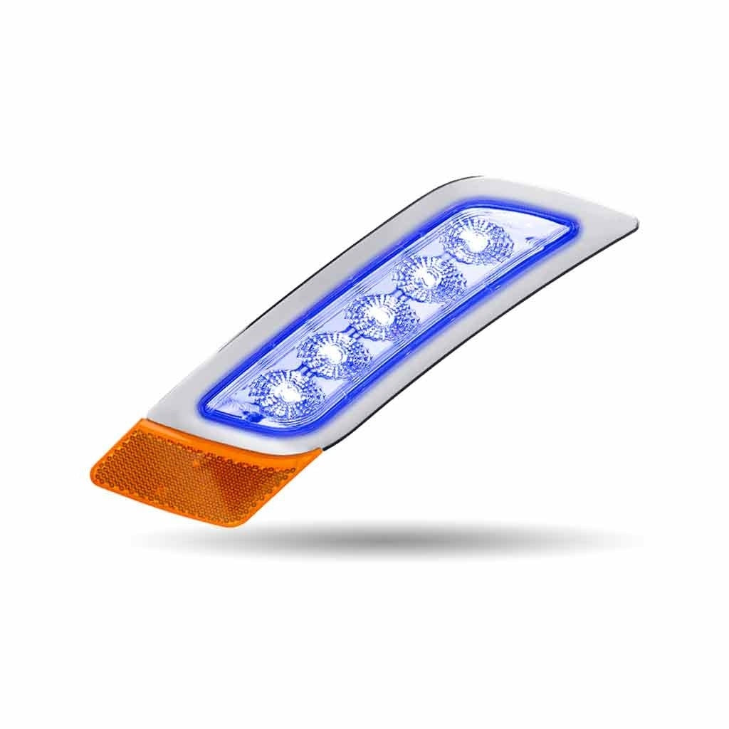 PETERBILT DUAL REVOLUTION AMBER TURN & MARKER TO PURPLE AUXILIARY FENDER LED LIGHT - PASSENGER SIDE