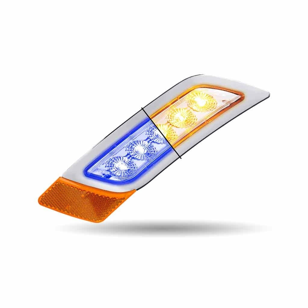 PETERBILT DUAL REVOLUTION AMBER TURN & MARKER TO PURPLE AUXILIARY FENDER LED LIGHT - PASSENGER SIDE
