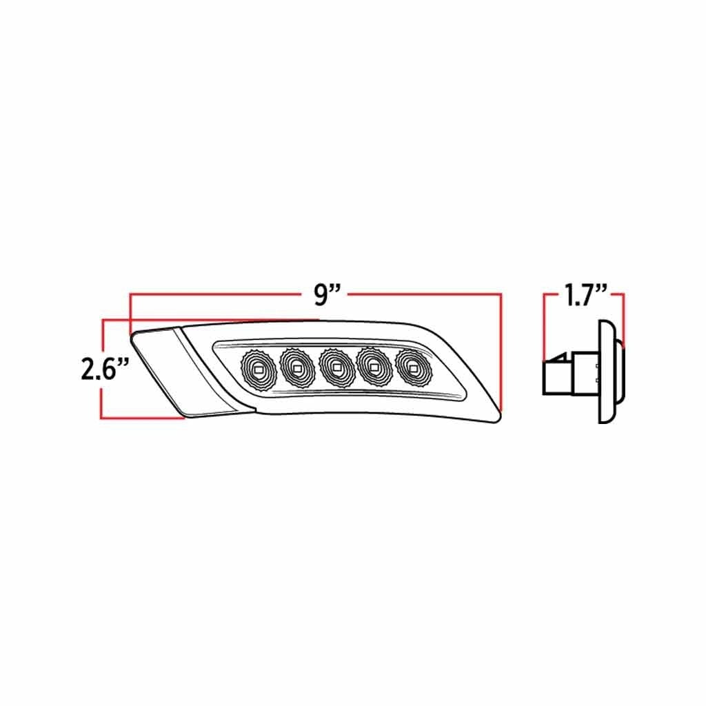 PETERBILT DUAL REVOLUTION AMBER TURN & MARKER TO PURPLE AUXILIARY FENDER LED LIGHT - PASSENGER SIDE