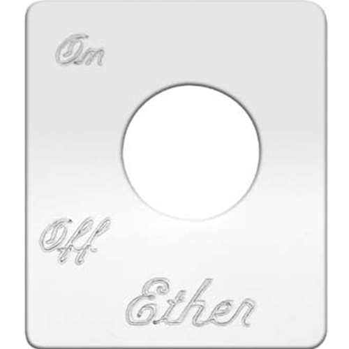 Stainless Steel Ether On/Off Switch Plate